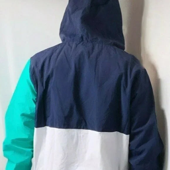 Men's FIla Navy | White | Green Fashion Hooded Windbreaker Jacket NWT