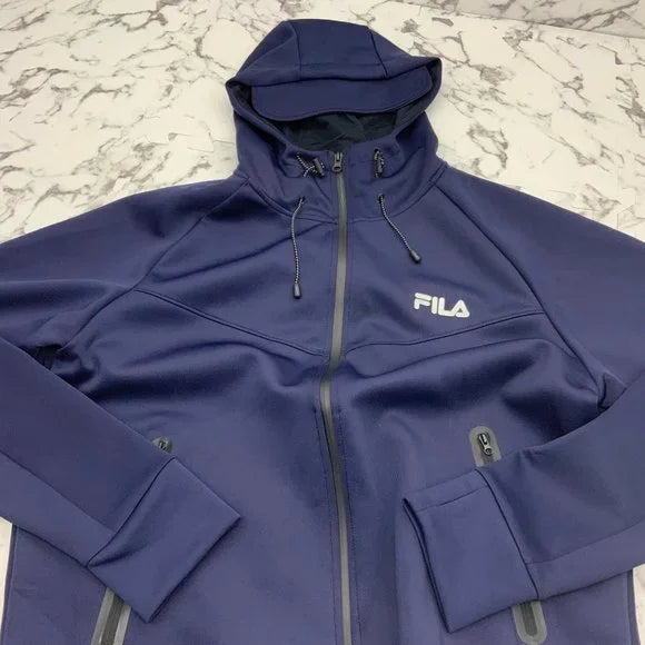 Men’s Fila Navy Full Zip Hoodie Track Jacket NWT