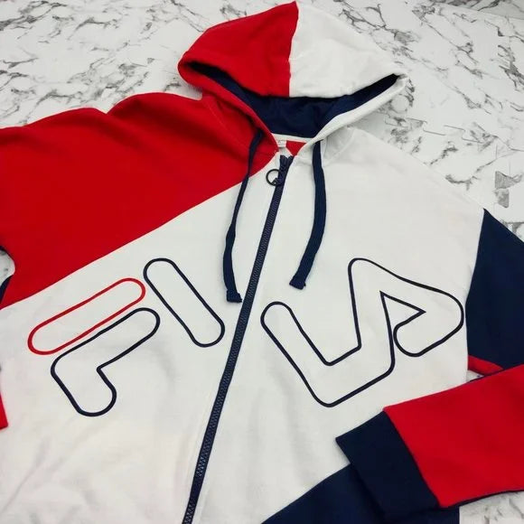 Men’s Fila Red | White | Navy Full Zip Hoodie NWT