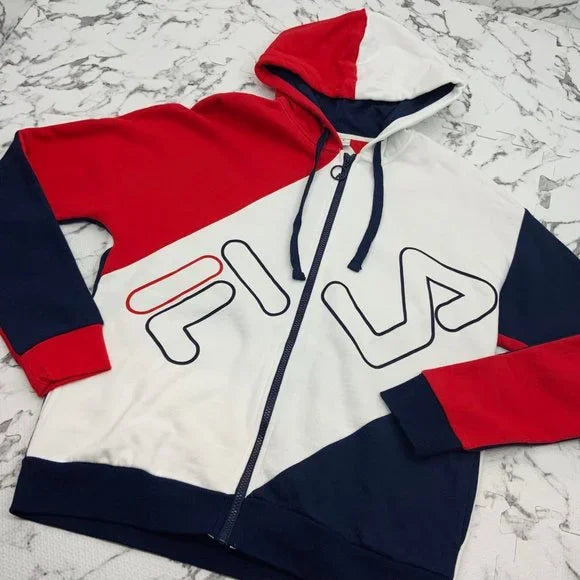 Men’s Fila Red | White | Navy Full Zip Hoodie NWT