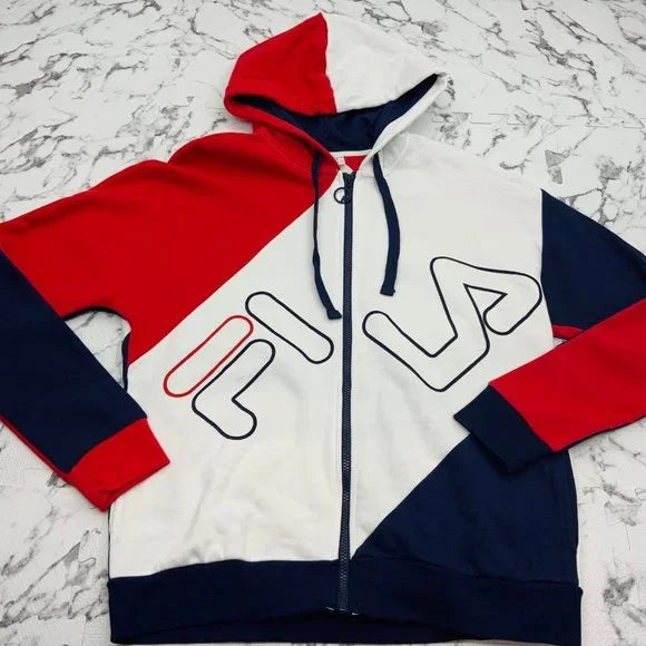 Men’s Fila Red | White | Navy Full Zip Hoodie NWT