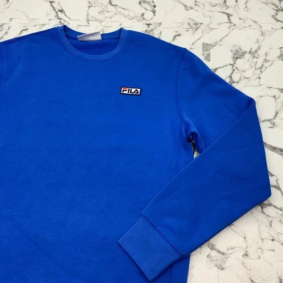 Men's Fila Blue Fleece Pullover Crewneck NWT