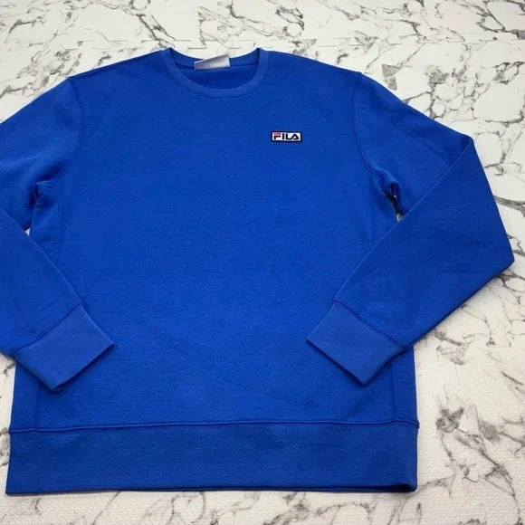 Men's Fila Blue Fleece Pullover Crewneck NWT