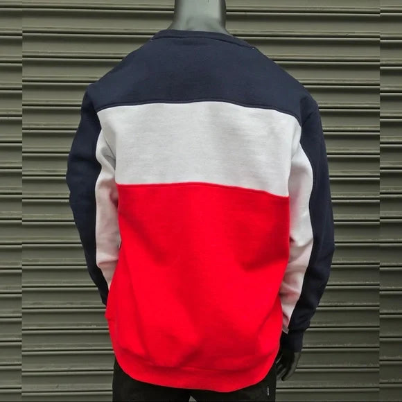 Men's Fila Navy | White | Red Fleece Pullover Crewneck NWT