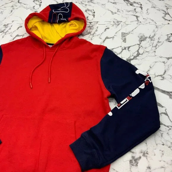 Men's Fila Red | Navy Fleece Hoodie NWT