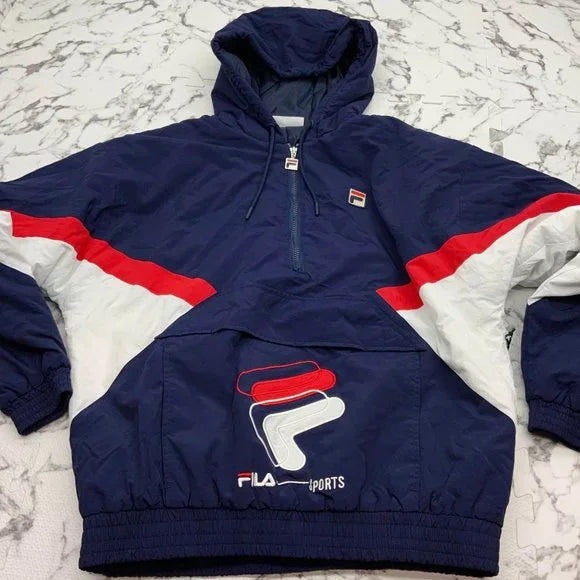 Men's Fila Navy | Red | White Samuel Shell Casual Tracksuits NWT