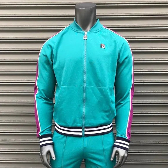 Men's Fila Turquoise | Pink Track Jacket NWT