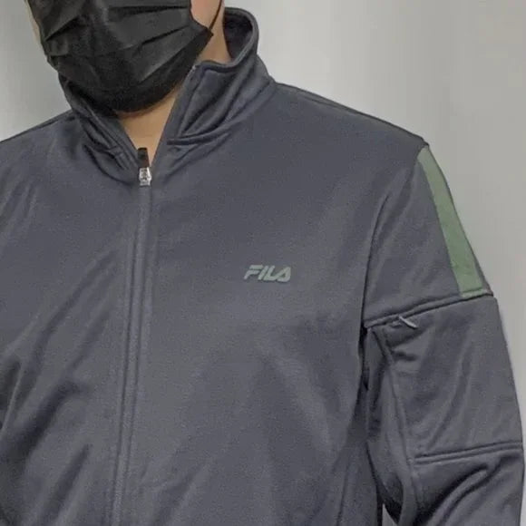 Men's Fila Gray | Olive Full Zip Track Jacket NWT