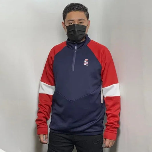 Men's Fila Navy | Red | White 1/4 Zip Track Jacket NWT