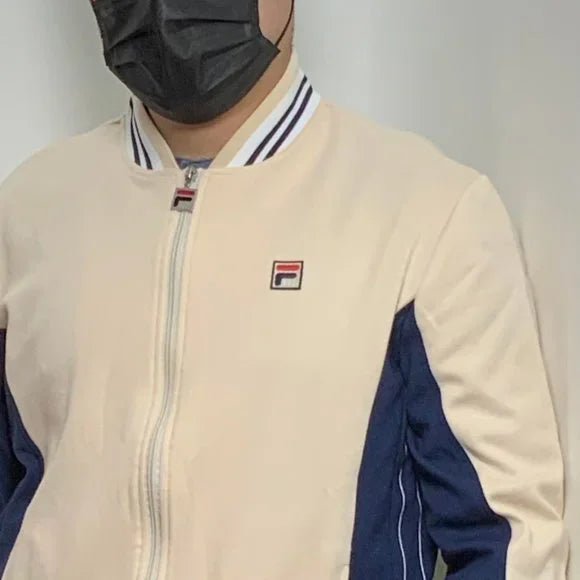 Men's Fila Cream | Navy | White Settanta Track Jacket NWT