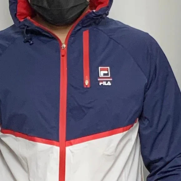 Men's Fila Navy | White | Red Windbreaker Jacket NWT