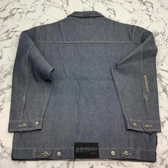 Men's Davoucci Blue | Khaki Casual Denim Jacket NWT