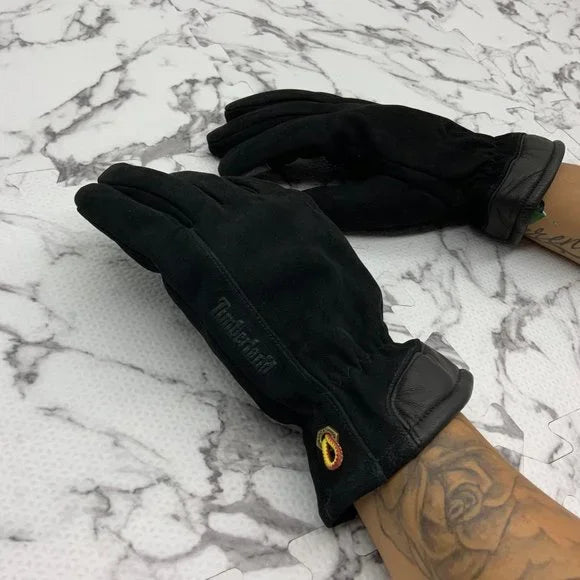 Men's Timberland Black Genuine Leather Gloves NWT