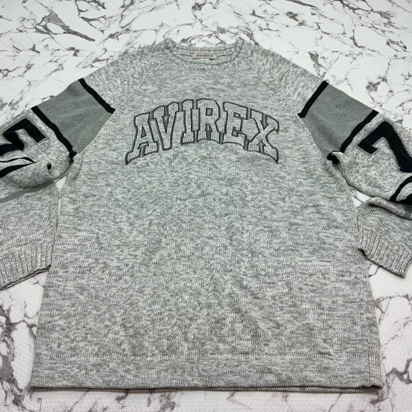 Men's Avirex White | Grey Crewneck Sweater NWT