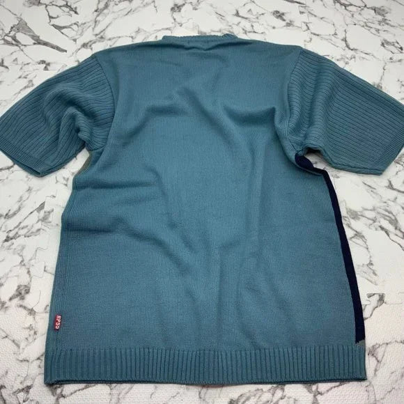 Men's RP55 Teal | Grey | Navy Short Sleeve Sweater NWT