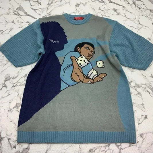 Men's RP55 Teal | Grey | Navy Short Sleeve Sweater NWT