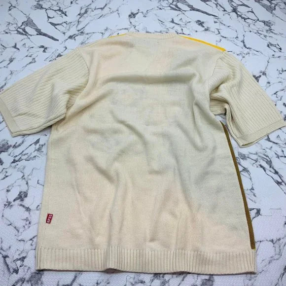 Men's RP55 Cream | Yellow | Brown Short Sleeve Sweater NWT