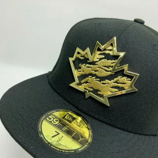 Men's New Era Cap MLB Toronto Blue Jays Black Gold Plate 59FIFTY Hat