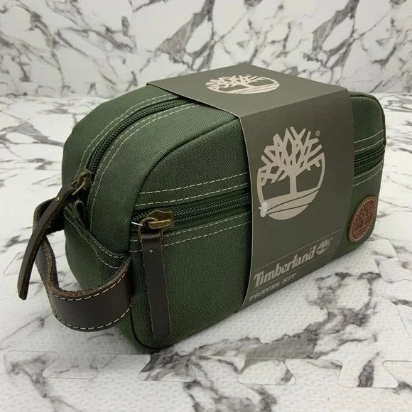 Men's Timberland Olive Green Core Canvas Travel Kit NWT