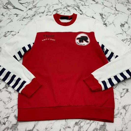 Men's Troop Red | White | Black Crewneck Sweater NWT