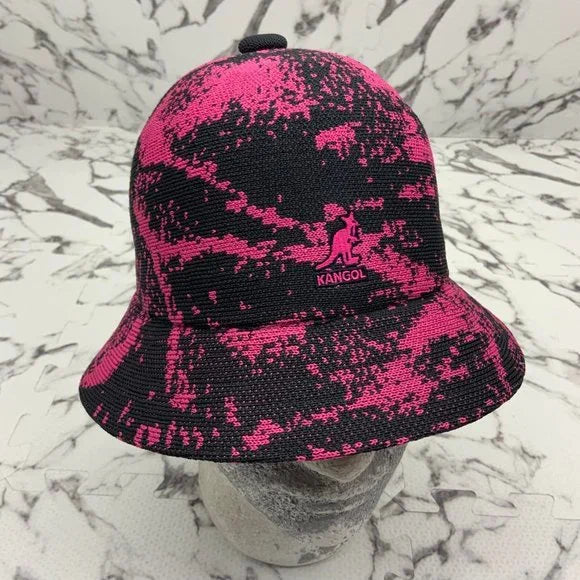 Men's Kangol Black | Hot Pink Airbrush Casual Bucket Hats NWT