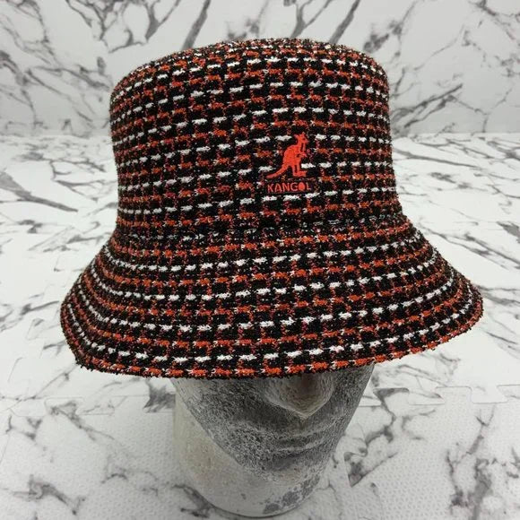 Men's Kangol Maze Jacquard Black | Red | White Casual Bucket Hats NWT