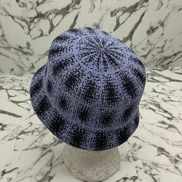 Men’s Kangol Lavender | Black Grunge Plaid Bin Bucket Hat NWT &