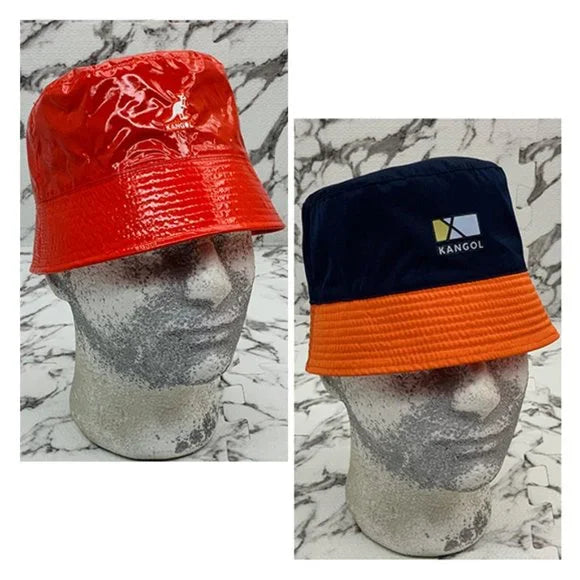 Men's Kangol Rave Sport Reversible Orange | Navy Bucket Hat NWT