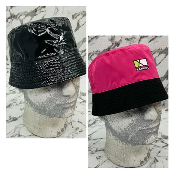 Men's Kangol Rave Sport Reversible Black | Pink Casual Bucket Hats NWT