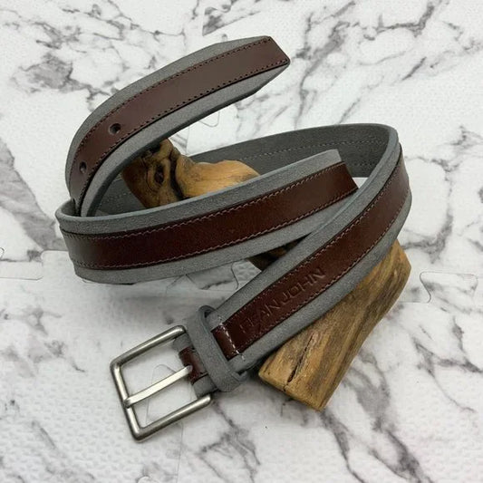 Men's Sean John Brown | Grey Suede Belt NWT