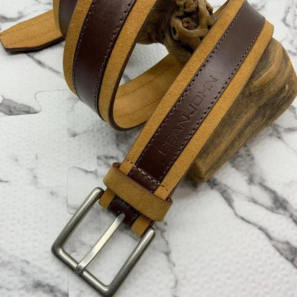 Men's Sean John Wheat | Brown Suede Belt NWT