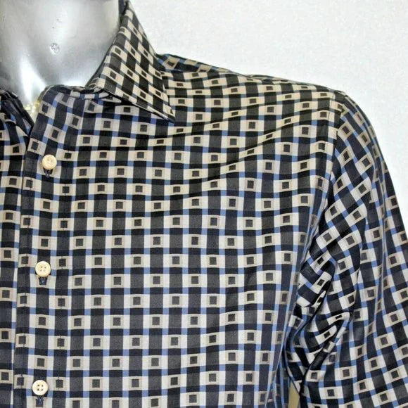 Men's Rufus Black | Khaki | Navy Long Sleeve Button Down Shirt NWT