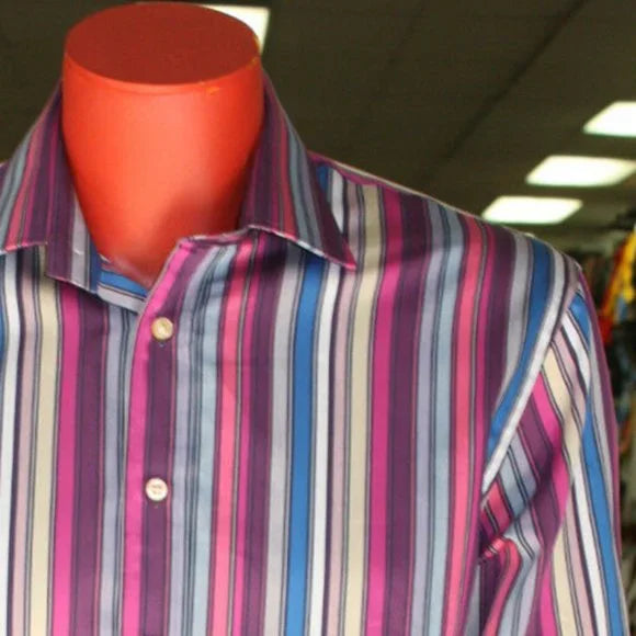 Men's Rufus Purple | Grey | Fuchsia | Blue | Pink Long Sleeve Shirt NWT