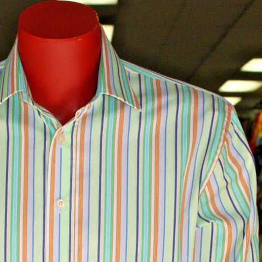 Men's Rufus Lime Green | Orange | Navy | Kelly | Lt.Blue Button Down Shirt NWT