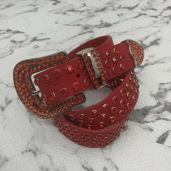 Men's J75 By Jump Red Gladiator Leather Belt NWT