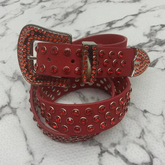 Men's J75 By Jump Red Gladiator Leather Belt NWT