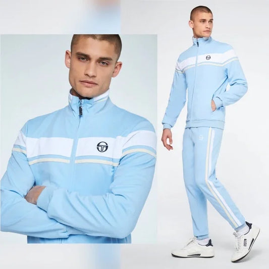 Men's Sergio Tacchini Powder Blue | White | Pearl Casual Tracksuit Set NWT