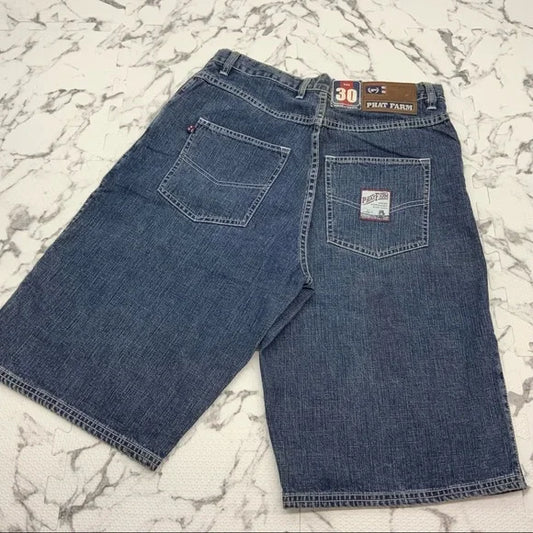 Men's Phat Farm Mid Blue Denim Shorts NWT