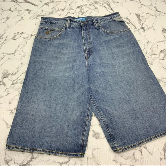 Men's Rocawear Mid Blue Wash Denim Shorts NWT