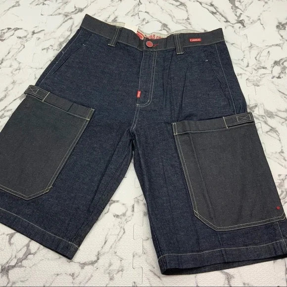 Men's Ecko Dk Blue Pocked Coated Casual Shorts NWT