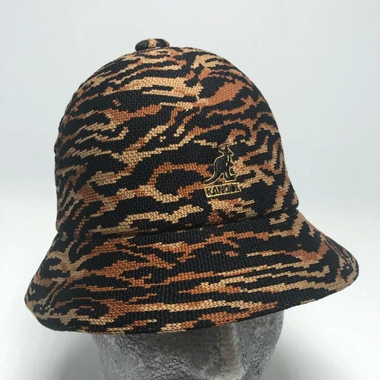 Men's Kangol Tiger Carnival Brown | Black Casual Bucket Hats NWT