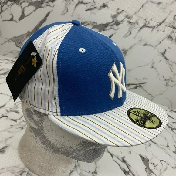 Men's New Era Cap Blue | White | Brown Pinstripe 59FIFTY NY Yankees NWT