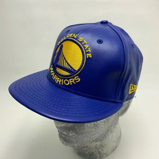 Men's New Era Cap Royal Blue | Yellow Golden State Warriors Vegan Leather 59FIFTY NBA NWT