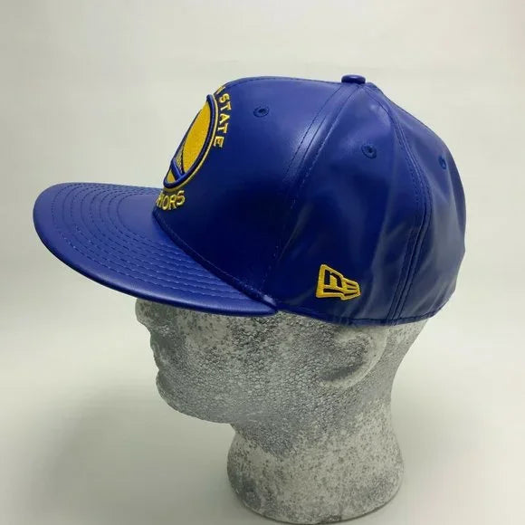 Men's New Era Cap Royal Blue | Yellow Golden State Warriors Vegan Leather 59FIFTY NBA NWT