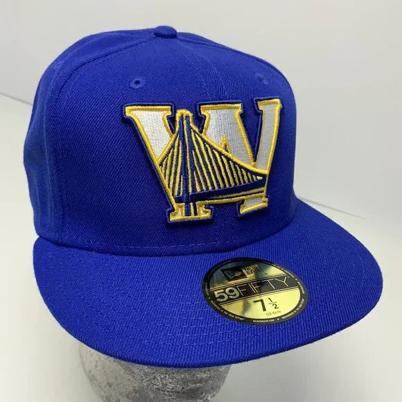 Men's New Era Cap Royal Blue | Yellow Golden State Warriors Big Logo 59FIFTY NBA