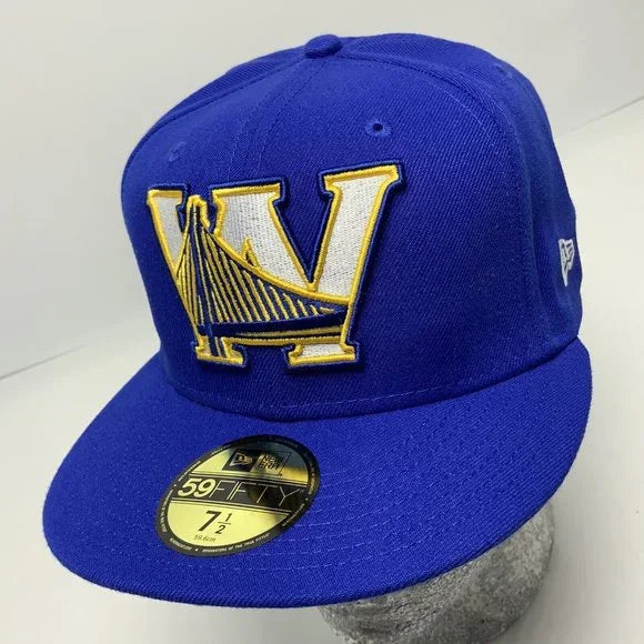 Men's New Era Cap Royal Blue | Yellow Golden State Warriors Big Logo 59FIFTY NBA