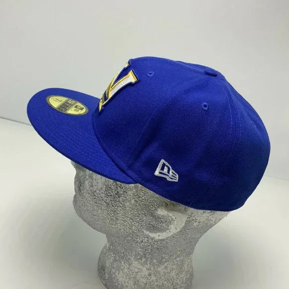 Men's New Era Cap Royal Blue | Yellow Golden State Warriors Big Logo 59FIFTY NBA