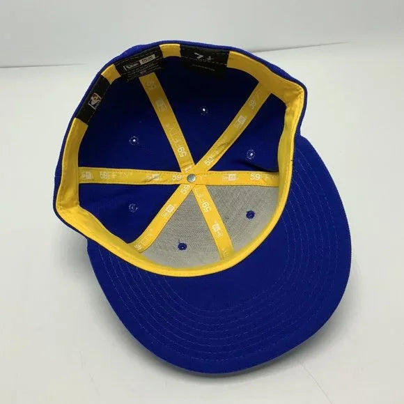 Men's New Era Cap Royal Blue | Yellow Golden State Warriors Big Logo 59FIFTY NBA