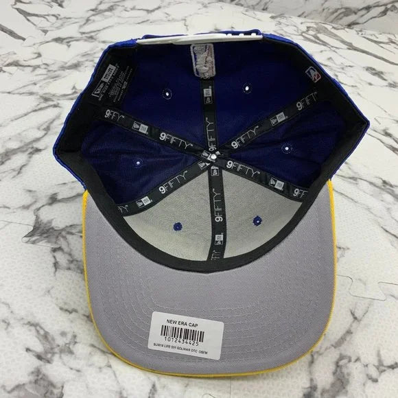 Men's New Era Cap Glossy Royal Blue | Yellow Golden State Warrior 9FIFTY NBA NWT