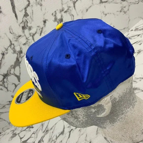 Men's New Era Cap Glossy Royal Blue | Yellow Golden State Warrior 9FIFTY NBA NWT